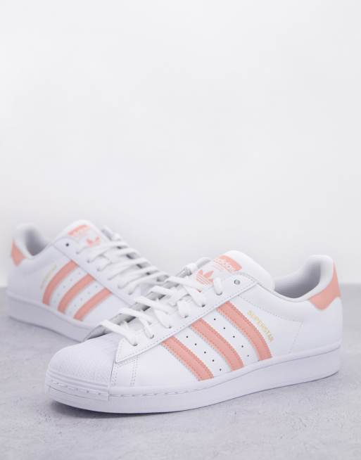 White adidas shoes with on sale pink