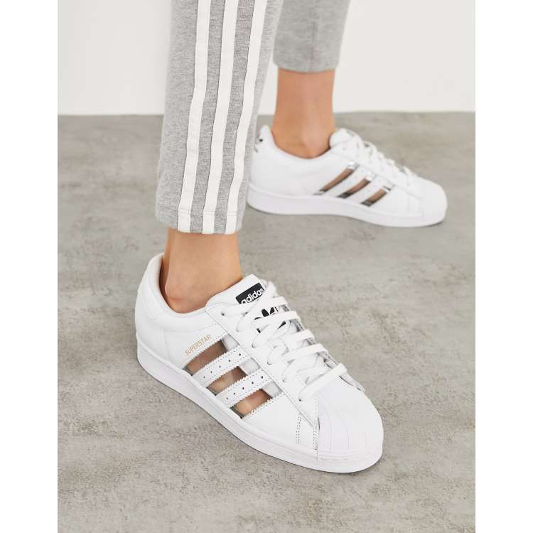 Adidas superstar shop chrome stripes