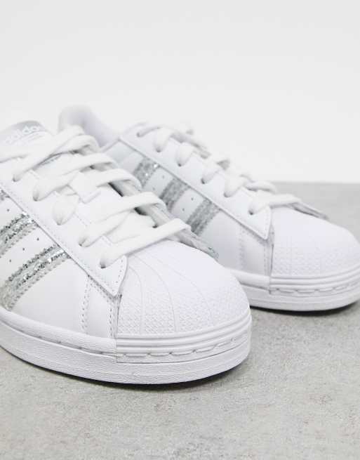 Adidas originals superstar shop white and glitter