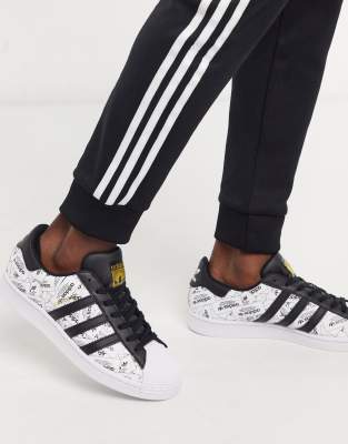 nooit Oh jee Syndicaat Adidas Originals Superstar Sneakers Signature Series All Over Print-white |  ModeSens