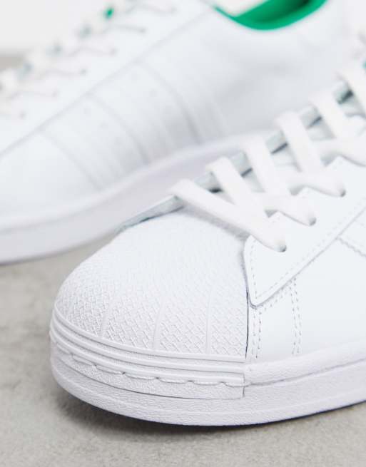 adidas Originals superstar sneakers with 3D trefoil in green ASOS