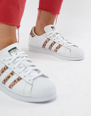 adidas Originals Superstar Sneakers With Leopard Print Trim | ASOS