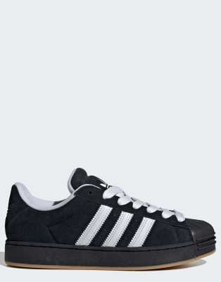  Superstar st shoes in core black / cloud white / gum