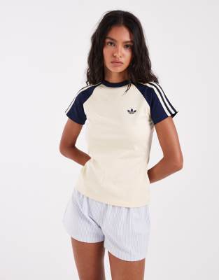 Superstar - T-shirt - Crème et bleu marine-Blanc L
