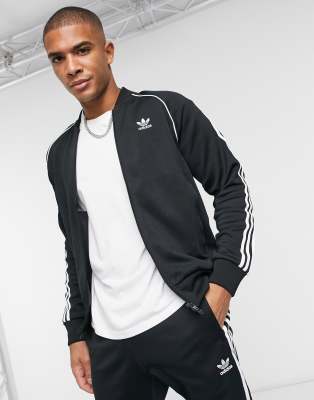 Adidas black hot sale track top