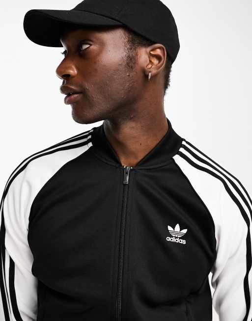 adidas Originals Superstar track jacket in black and white