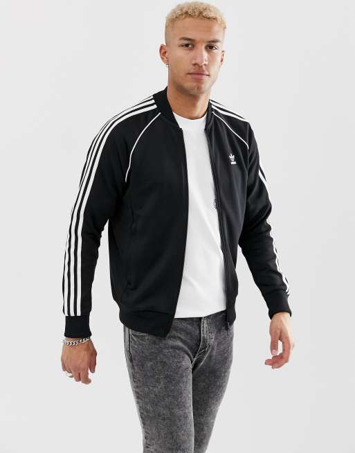 Adidas originals superstar best sale track jacket in black