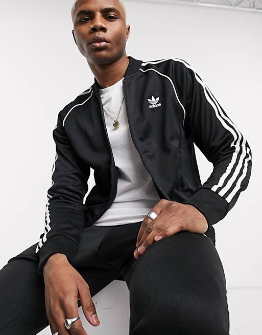 cultura influenza casual adidas Originals Superstar track jacket in black | ASOS