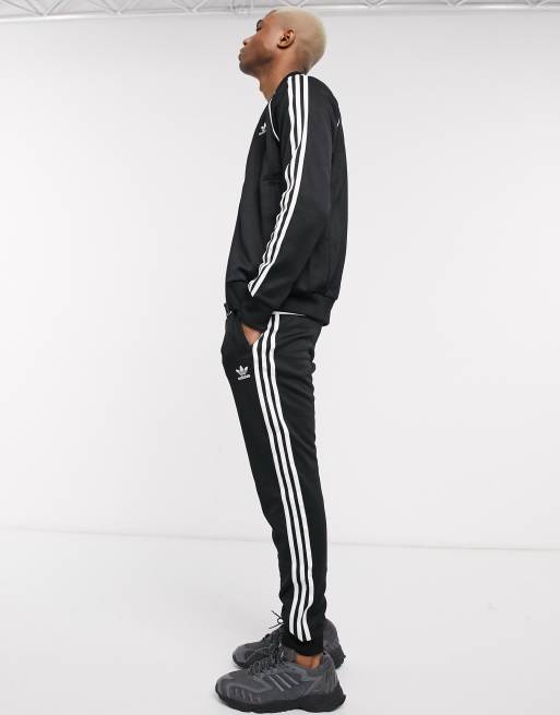 Adidas originals superstar online track jacket in black