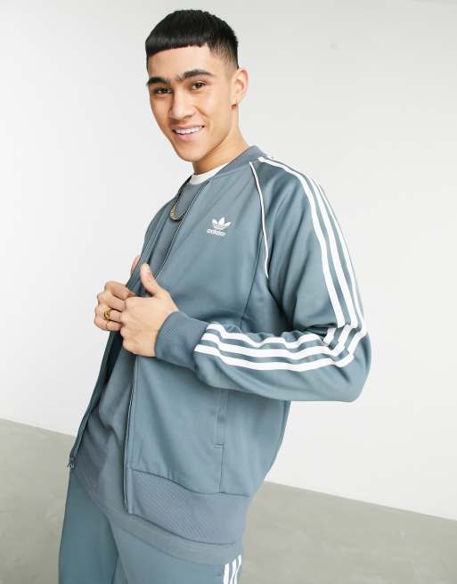 Adidas Originals Superstar Track Jacket In Blue Oxide