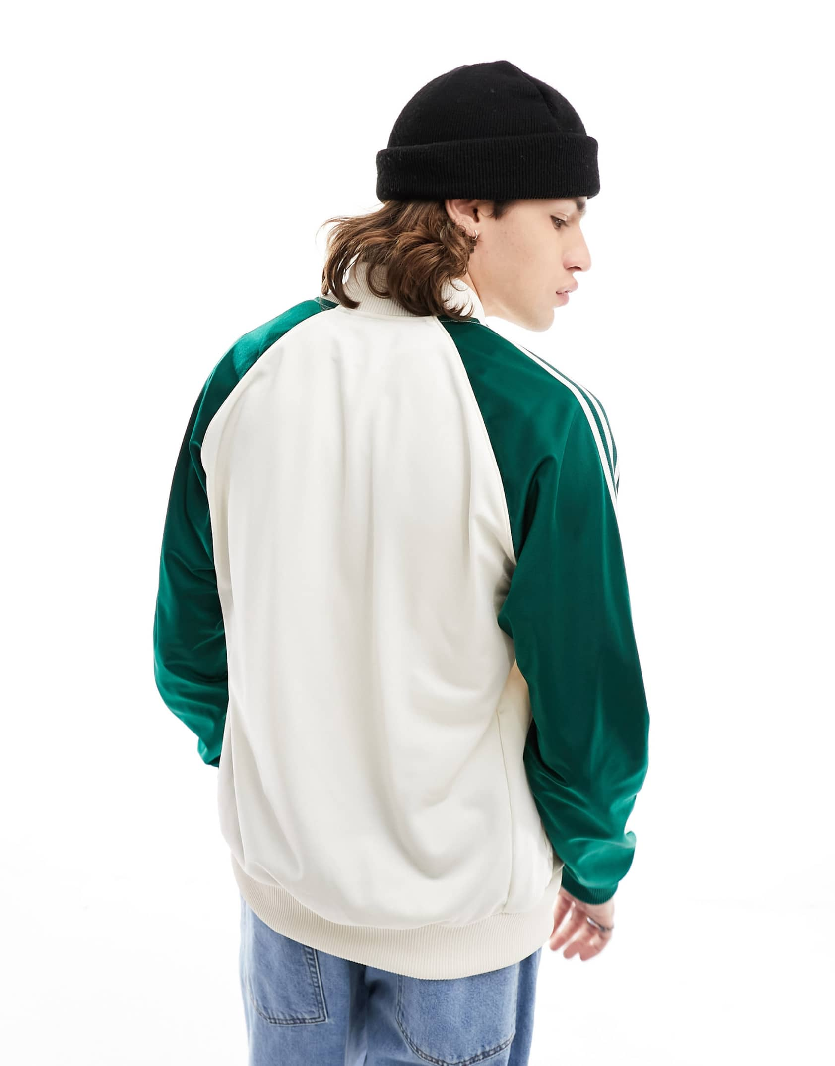 Originals superstar track top green/white best sale