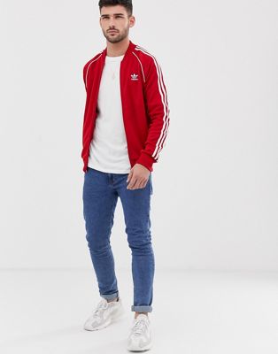 adidas originals superstar jacket red