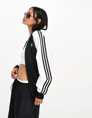 adidas Originals superstar track top in black/white