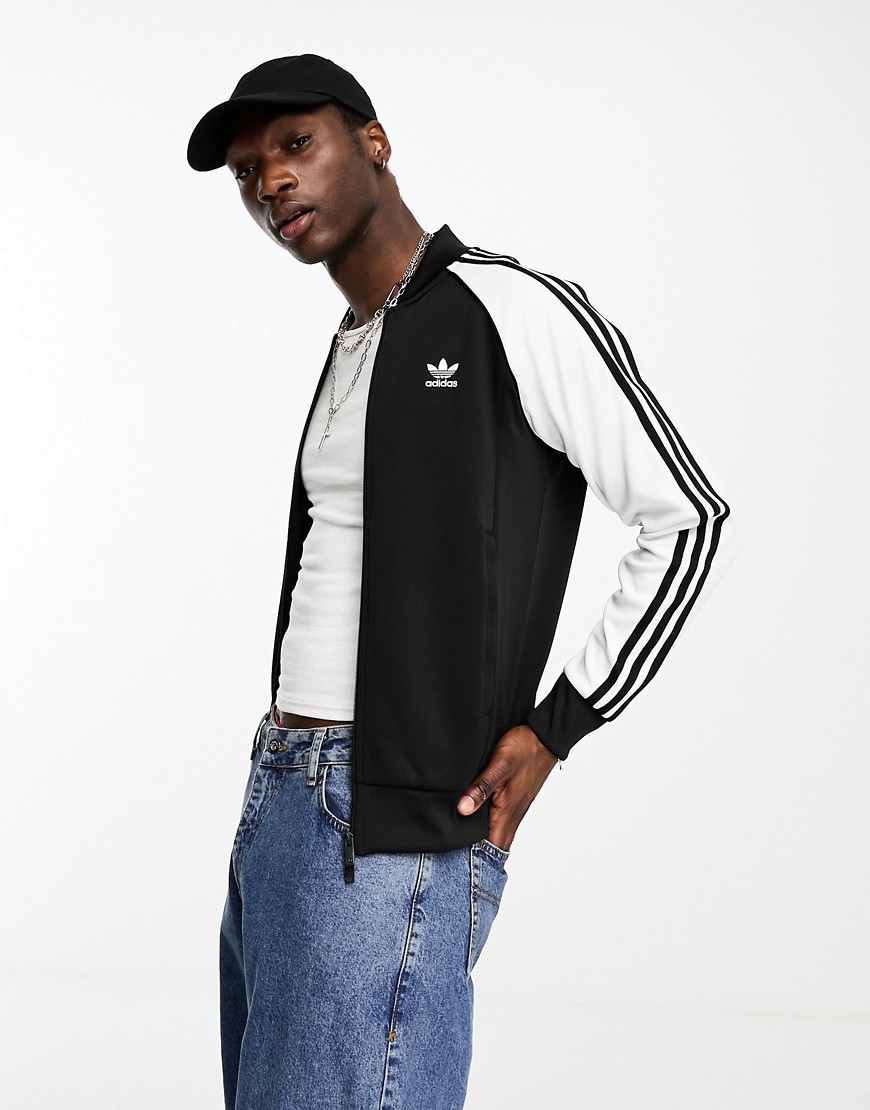 adidas Originals Superstar trackjacket in black and white