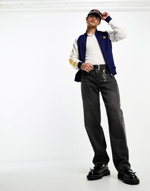 adidas Originals mens Firebird Track Jacket Collegiate Navy/White Small at   Men's Clothing store