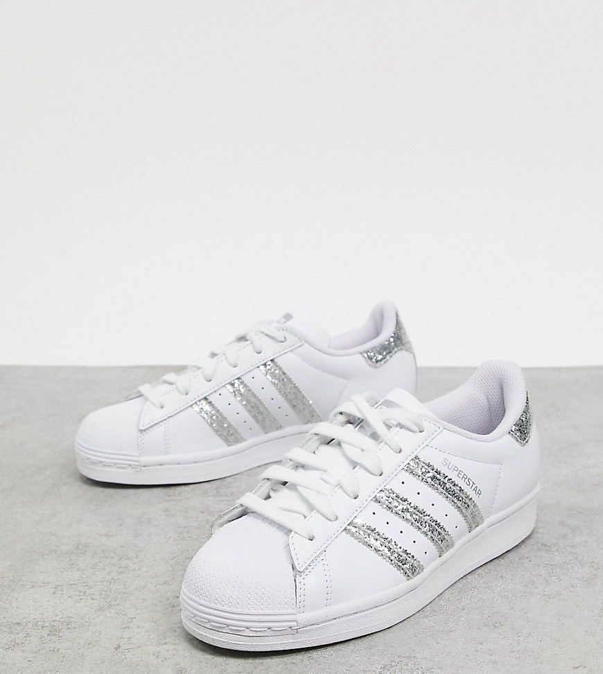 Adidas Originals Superstar trainers in glitter exclusive to ASOS-White