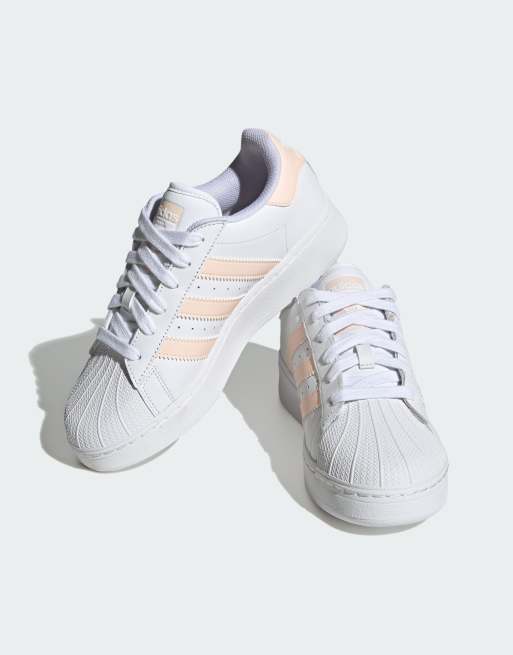 Adidas originals on sale superstar womens peach