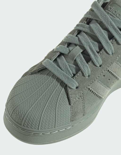 adidas Originals Superstar trainers in silver green