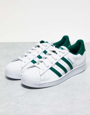 adidas Originals Superstar trainers in white and green | ASOS