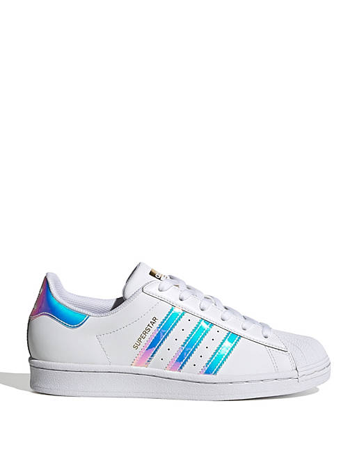 adidas Originals Superstar trainers in white and iridescent | ASOS