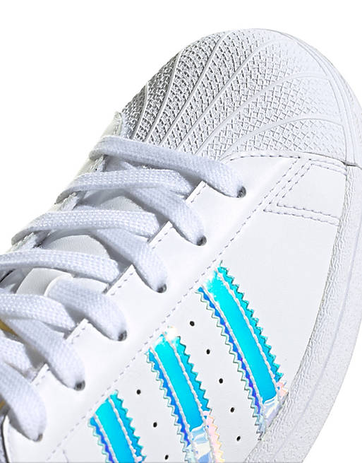 El cielo collar Bien educado adidas Originals Superstar trainers in white and iridescent | ASOS