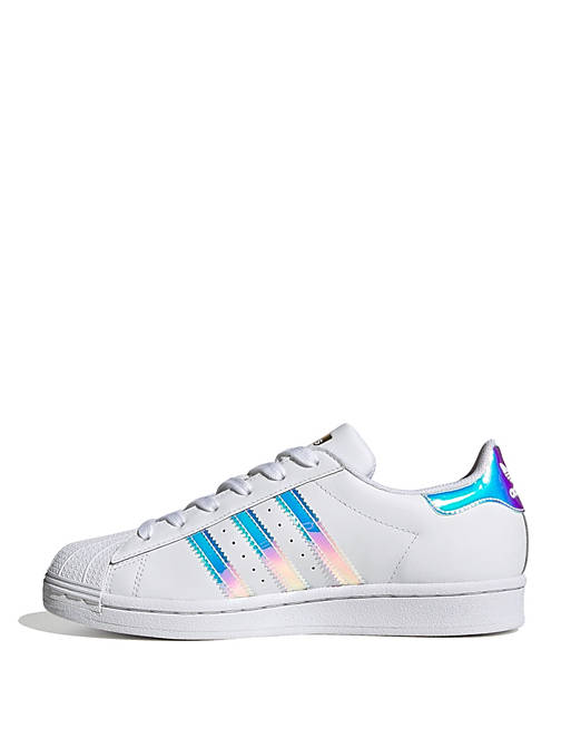 El cielo collar Bien educado adidas Originals Superstar trainers in white and iridescent | ASOS