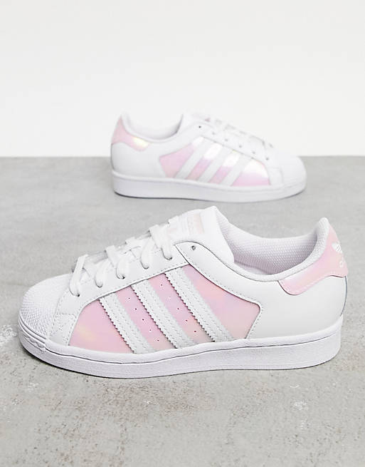 adidas Originals Superstar trainers in white and pink | ASOS