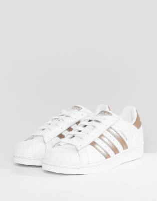 adidas originals white and rose gold