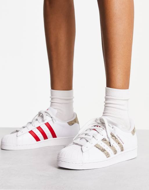 Adidas superstar shop snake k white