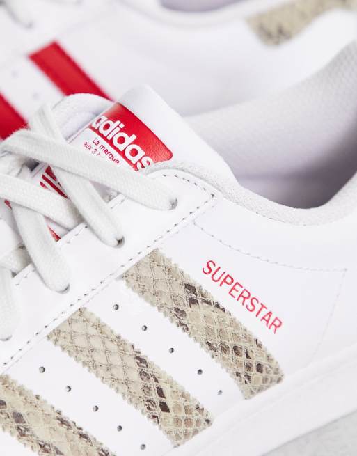 Originals Superstar white and snake print |