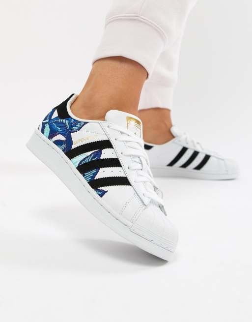 adidas Originals Superstar Trainers In White With Embroidery ASOS