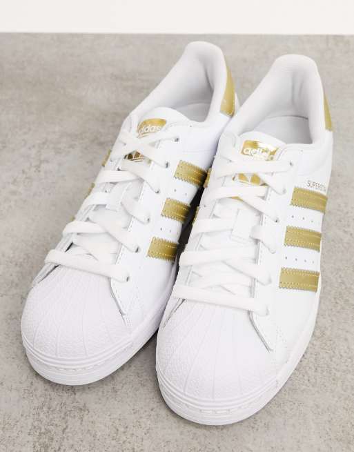 Adidas superstars shop white and gold