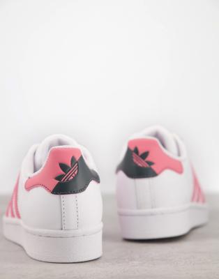 adidas superstar white pink trainers