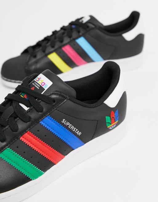 adidas Originals Superstar trainers with 3D multicolour trefoil in