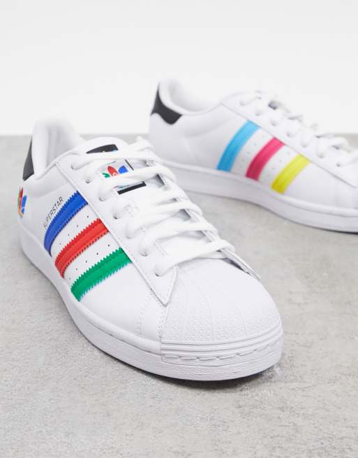 Multi coloured shop adidas trainers