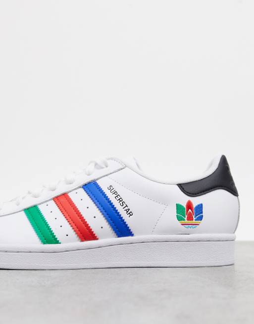 Multi coloured adidas clearance superstars