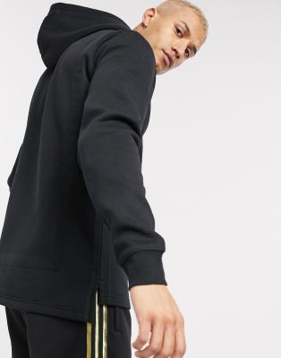 adidas originals superstar warm up hoodie in black