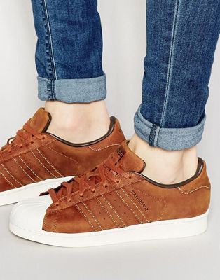 adidas brown leather sneakers