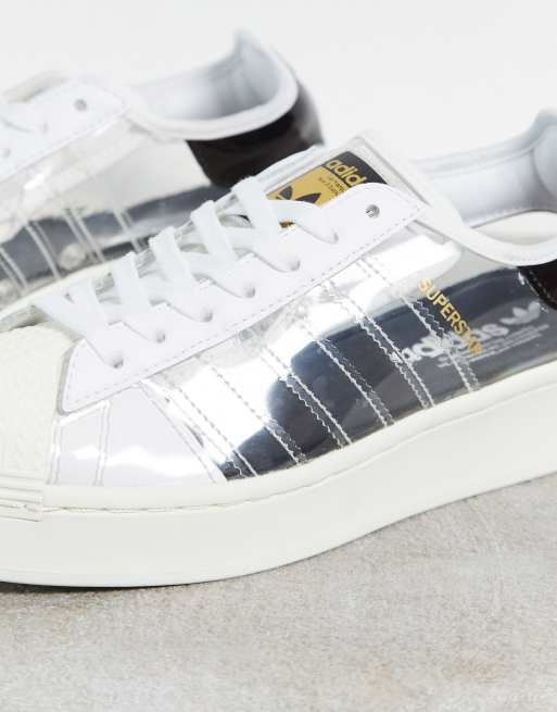 Adidas Originals Superstar Weisse Turnschuhe Mit Transparenten Einsatzen Asos