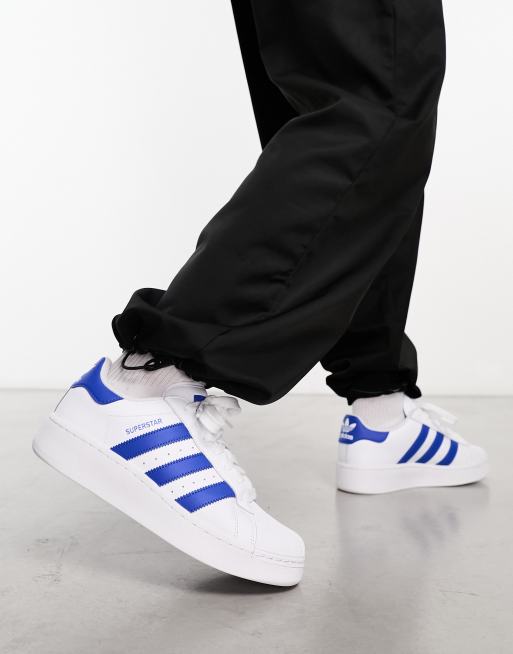 Adidas superstar homme blanche et bleu online