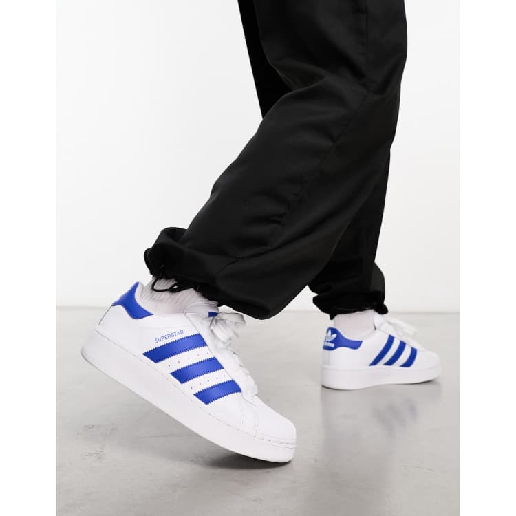 Adidas superstar bianche e blu shop uomo