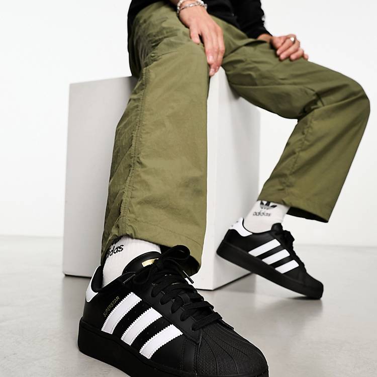 adidas Originals Superstar XLG sneakers in black and white | ASOS