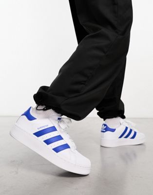 adidas Originals Superstar XLG trainers in white and blue - ASOS Price Checker