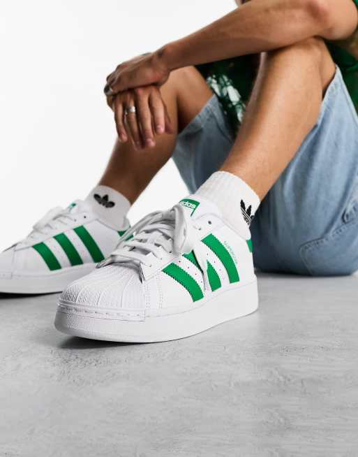 Originals superstar clearance green and white