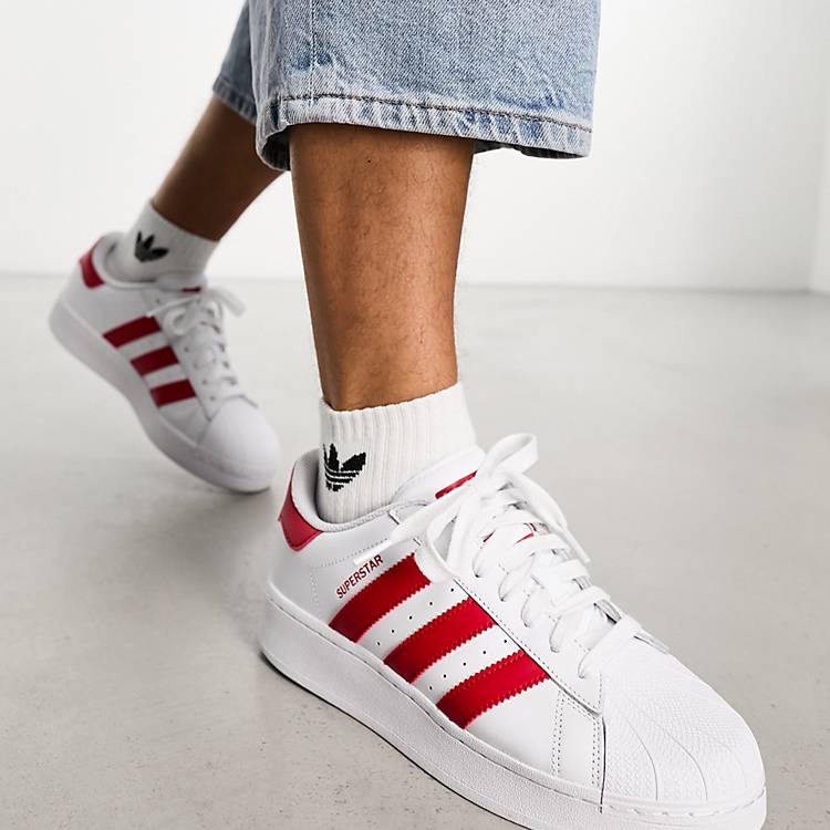 adidas Originals Superstar XLG trainers in white/red