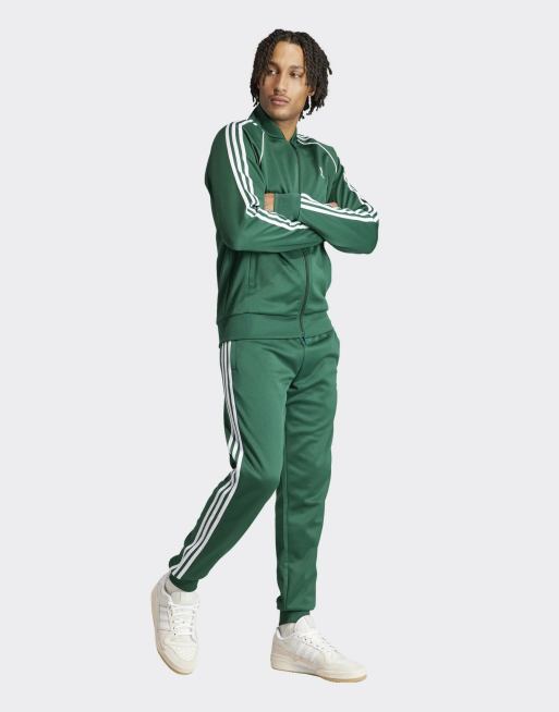 adidas Originals Superstar zip through track top in collegiate green