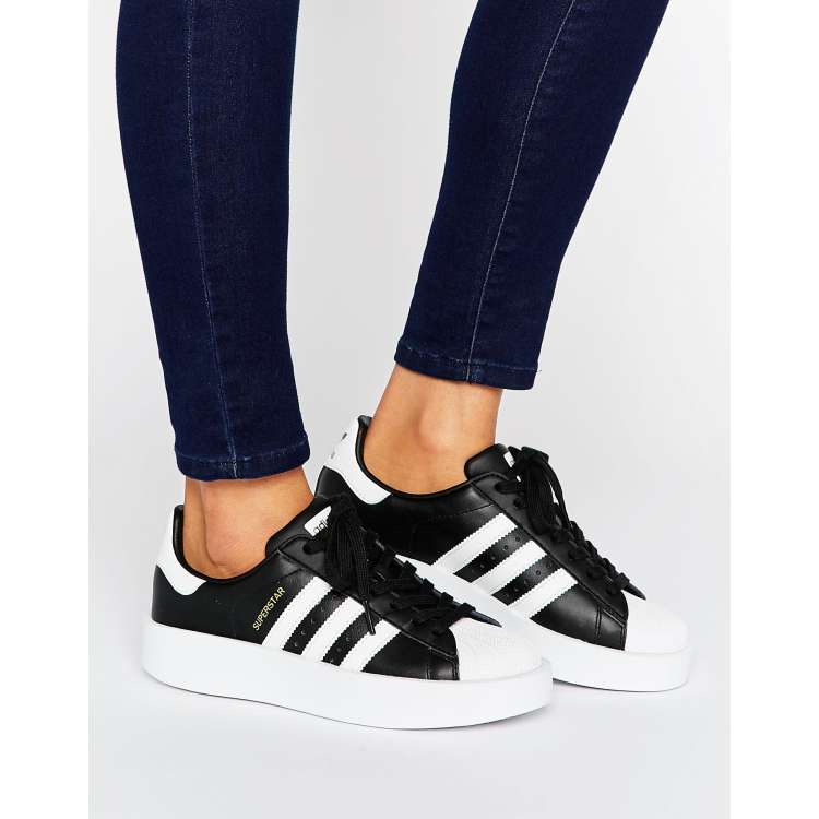 vervolging Vier Pef adidas Originals - Superstar - Zwart-witte sneakers met dubbele zool | ASOS