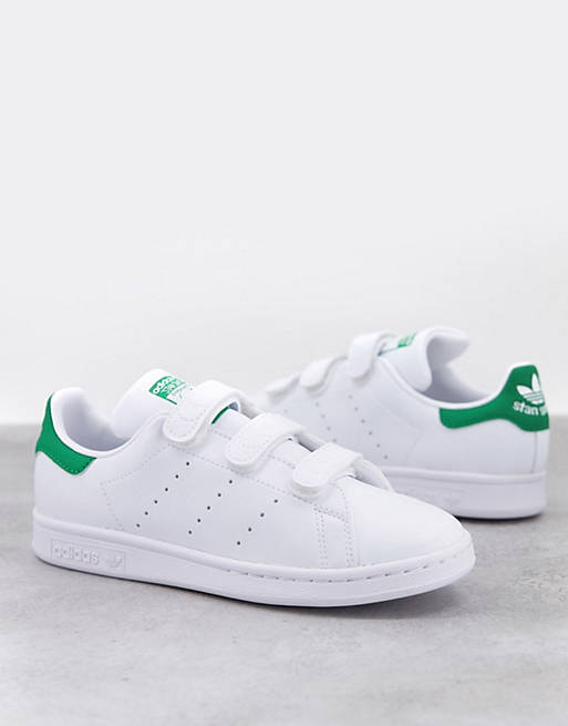  adidas Originals Sustainable Strap Stan Smith trainers in white and green 