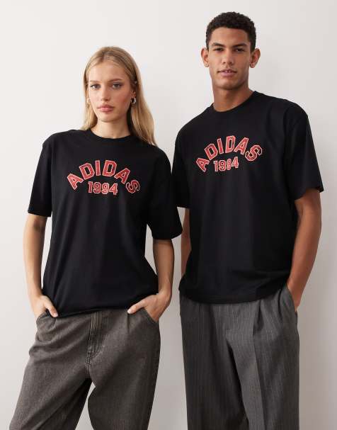 adidas Originals – Svart t-shirt med collegelogga - view 1