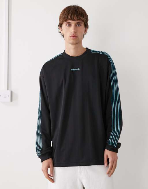 adidas Originals – Svart topp i jersey med långa ärmar